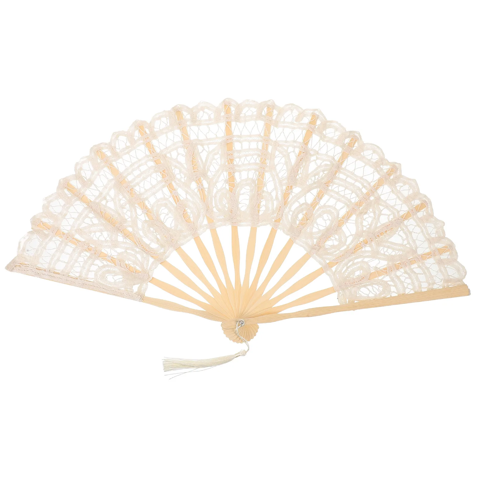 

Chinese Lace Folding Fan Exquisite Bamboo Decorative Vintage Handheld Fan for Wedding Dance Photography Lace Hand Fans