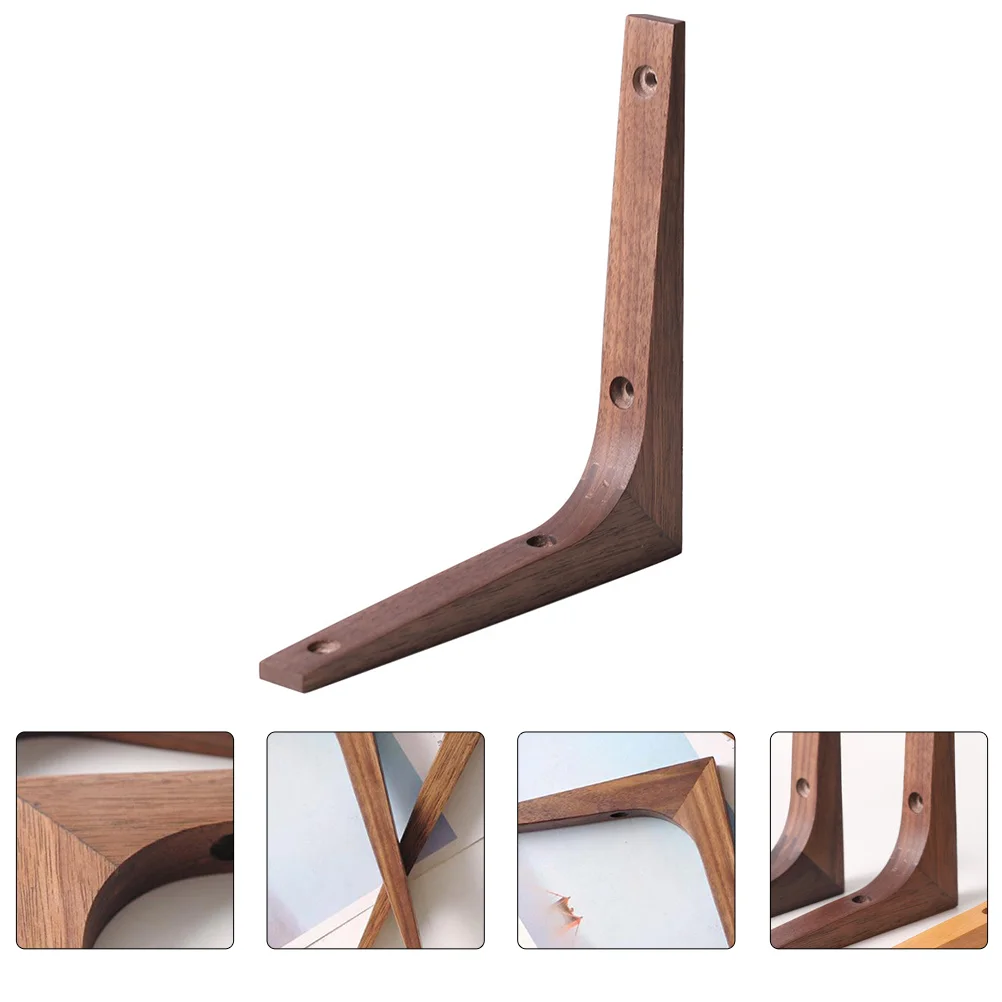 

2 Pcs Triangular Wall Panel Flower Stand Corner Brace Brackets Shelf Racks Wooden Accessories Wall-mounted Shelves Holders