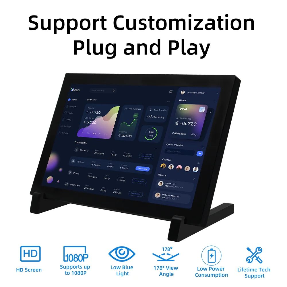 iPistBit 10.1 inch Capacitive Touchscreen Portable Monitor 1280x800 IPS Display For Raspberry Pi Win 8/10 LCD Display with Case