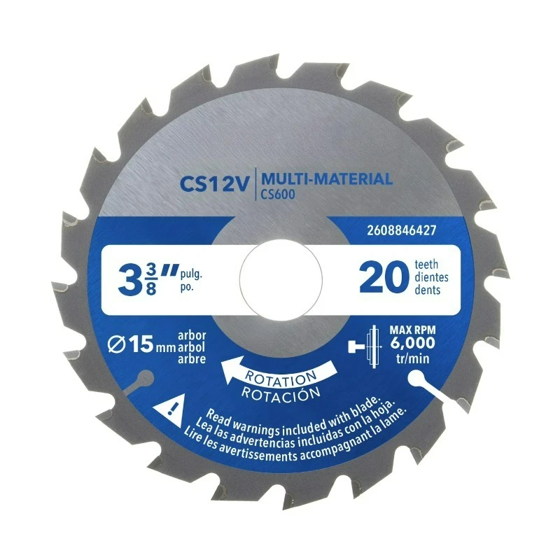 

Multi-Material 3-3/8" 20 Tooth Compact Circular Saw Blade (CS600)