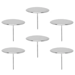 6 Pcs Stainless Steel Mounting Nails Flower Piles Decor Manicure Tools Pastry for Roses Cake Dessert Decorative Metal Cupcake
