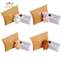 Mini Plush Bear Box Matchbox Toy Cute Bear Mini Hug Figure Card Box Gift Halloween Xmas Bear Box Mini Cuddly Toy