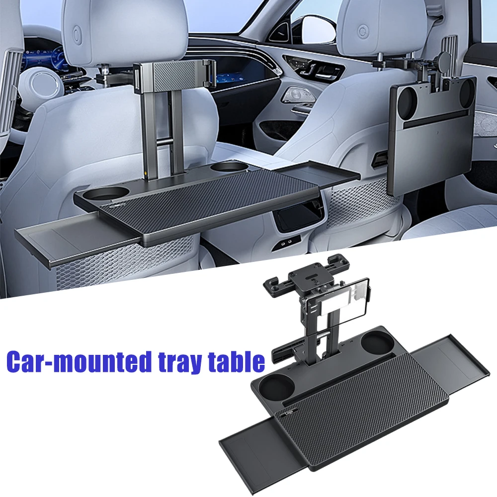 Foldable Car Tray Table for Rear Seat Multifunctional Laptop Computer Desk Eating Writing Travel Camping Road Trip Accessory