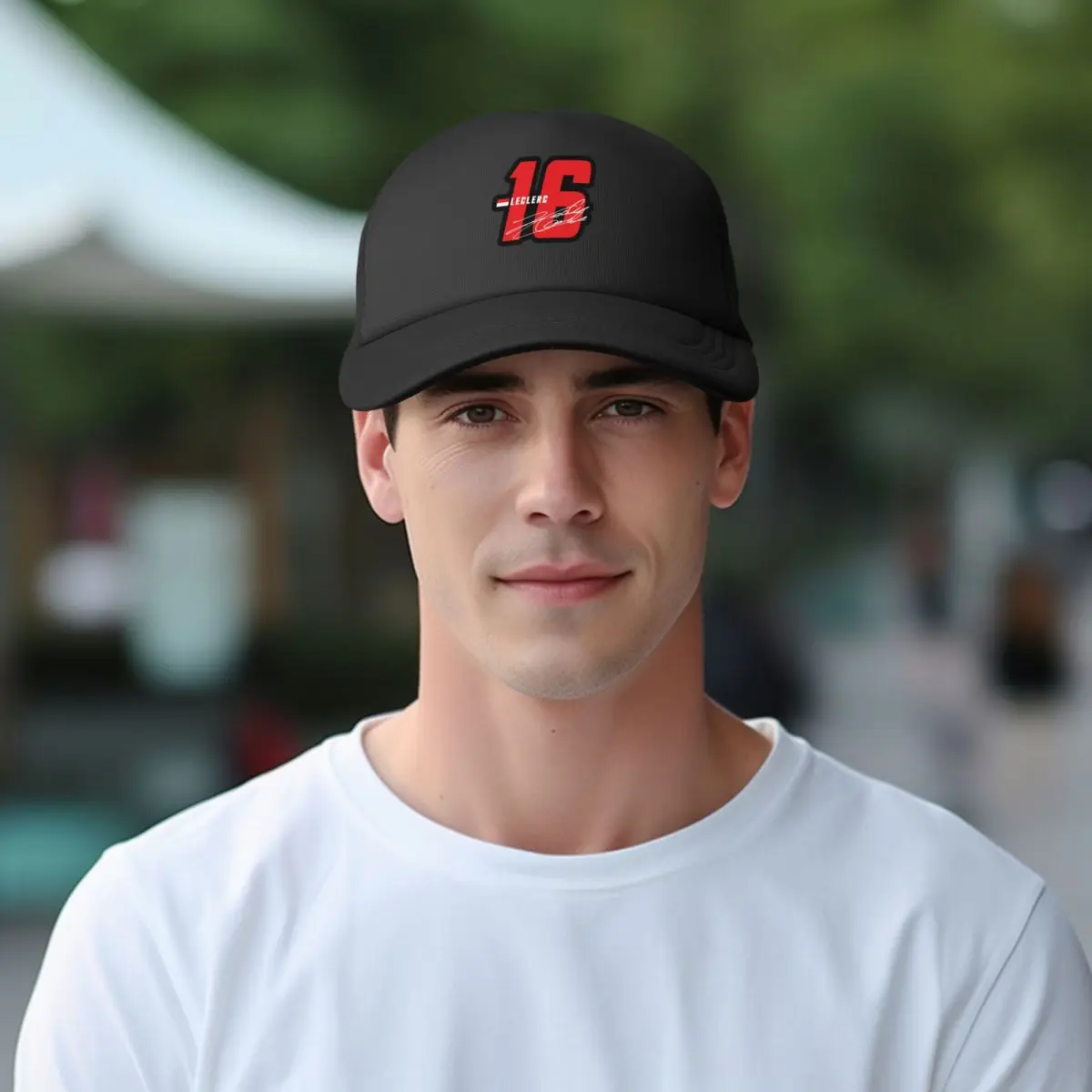 Leclerc 16 Signature Number Unisex Adult Mesh Baseball Cap for Spring and Summer