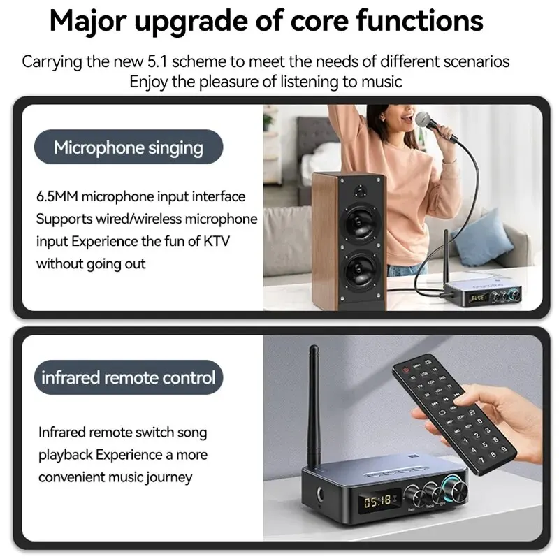 NFC 1200Mah Bluetooth 5.0 Odbiornik Nadajnik Stereo 3.5mm AUX Jack RCA TV PC Bezprzewodowy Adapter Audio Mikrofon Św Radio FM