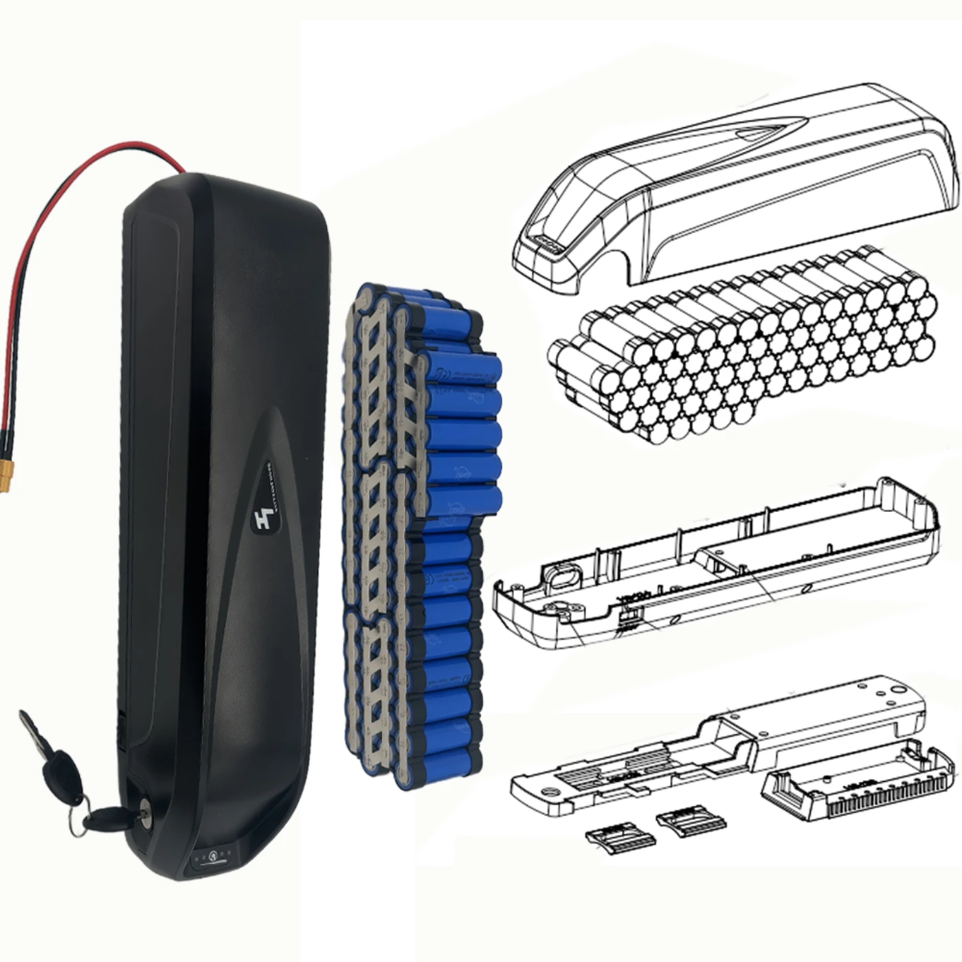 الأصلي 48 فولت 30 أمبير جودة عالية 18650 العلامة التجارية 20 أمبير بطارية Hailong تخصيص المكونات ل 250 واط 350 750 واط 1000 واط 1500 واط موتور + شاحن