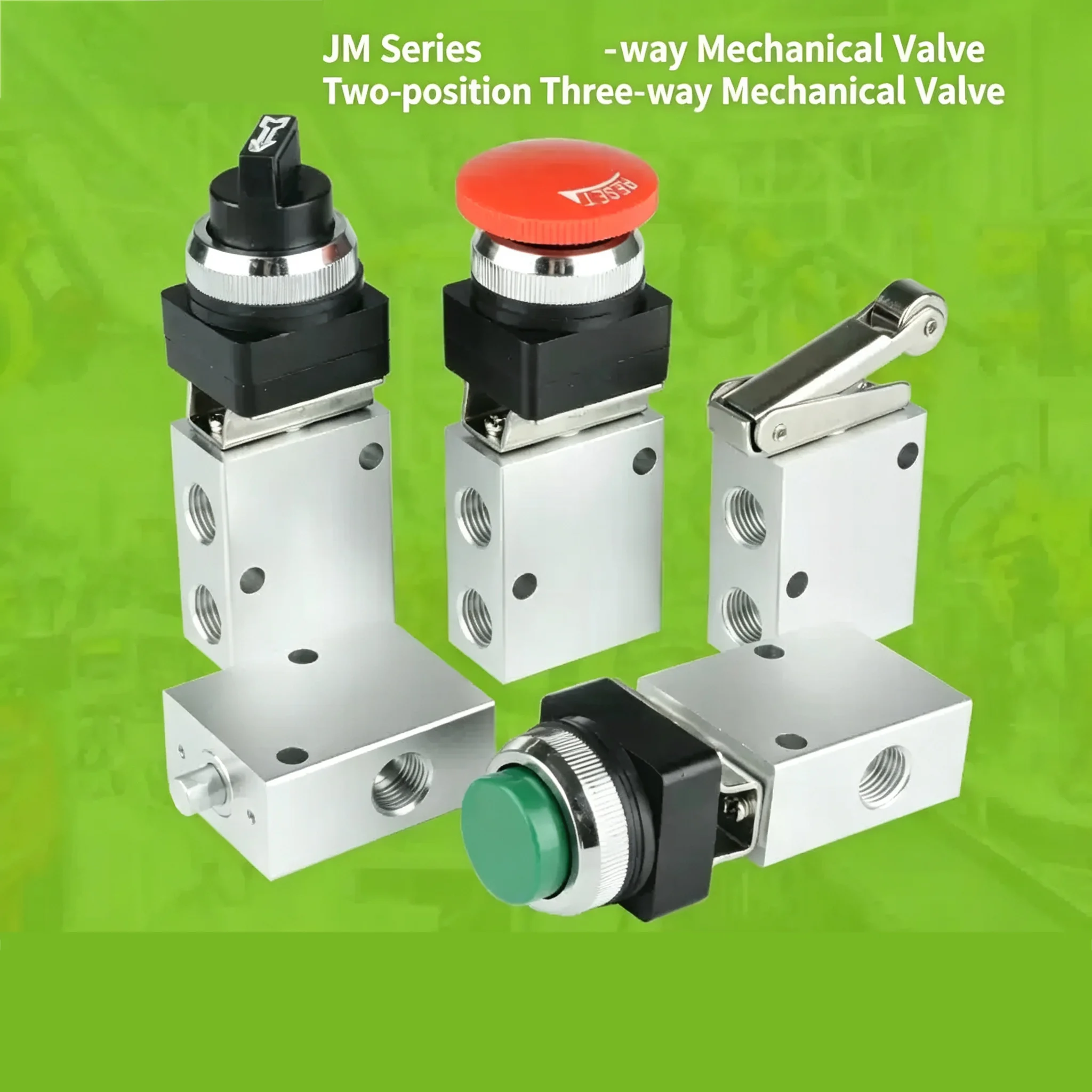 JM-05 JM-06 JM-06A JM-07 Mechanical Valves JM Pneumatic Two-Position Three-Way  Manual Pneumatic Valve Switch Control Valves