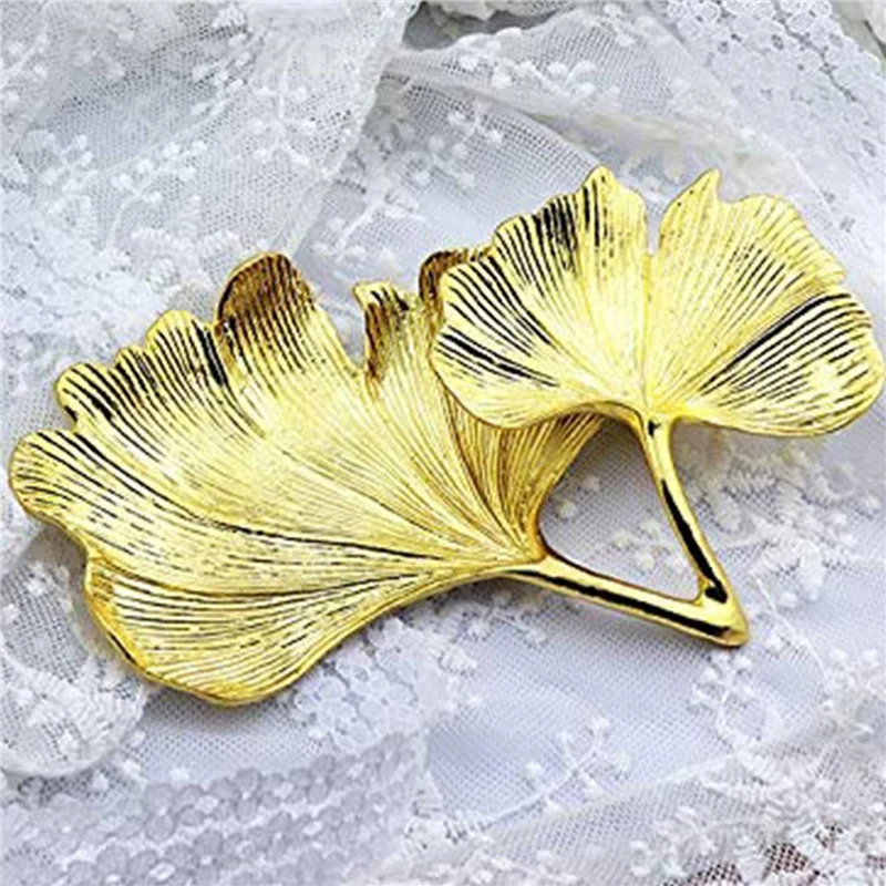 

AT29-2X Gold Leaf Ginkgo Biloba Leaf Decorative Tray Gold Jewelry Tray Desk Decorative Dish Organizer Tray For Ring Necklace