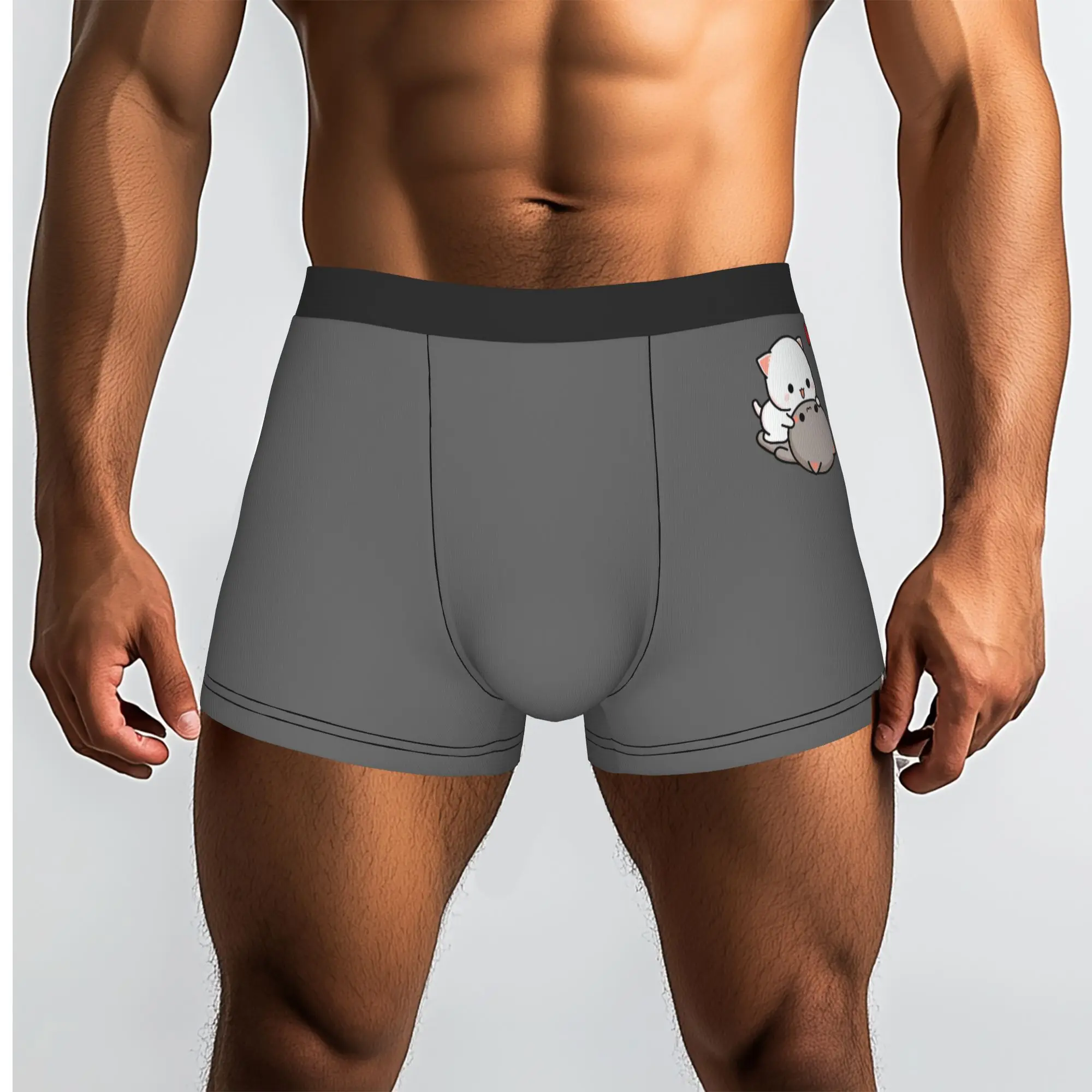 Custom Some Cute Gifs Of Mochi Peach Cats Couple Underwear Male Printed  Boxer Briefs Shorts Panties Breathable Underpants