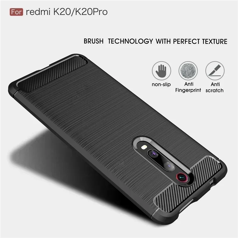 Funda Wolfrule Xiaomi Mi 9T, fundas a prueba de golpes de silicona TPU, cubierta de fibra de carbono para Xiaomi Mi 9T Pro, funda para Xiaomi 9T