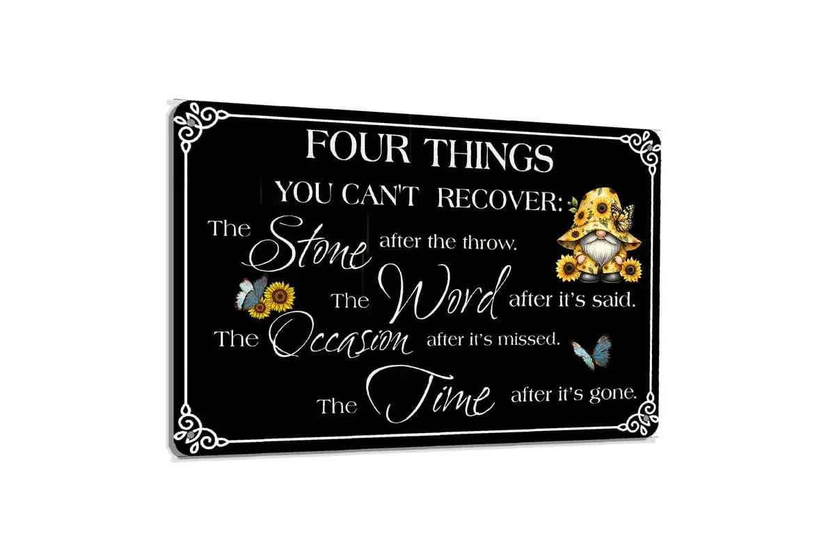 Four Things You Can't Recover Metal Tin Sign Art Wall Home Office Cafe Room Club Wall Decoration 8x12 inch