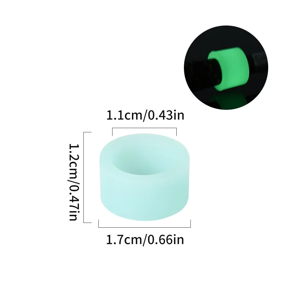 10 Stück Silikon-Rutenstopper Leuchtende Angelruten-Griffe Universelle Große Fisch-Rutenringe Anti-Abnahme-Rollenstopper Angelzubehör – Detail 10