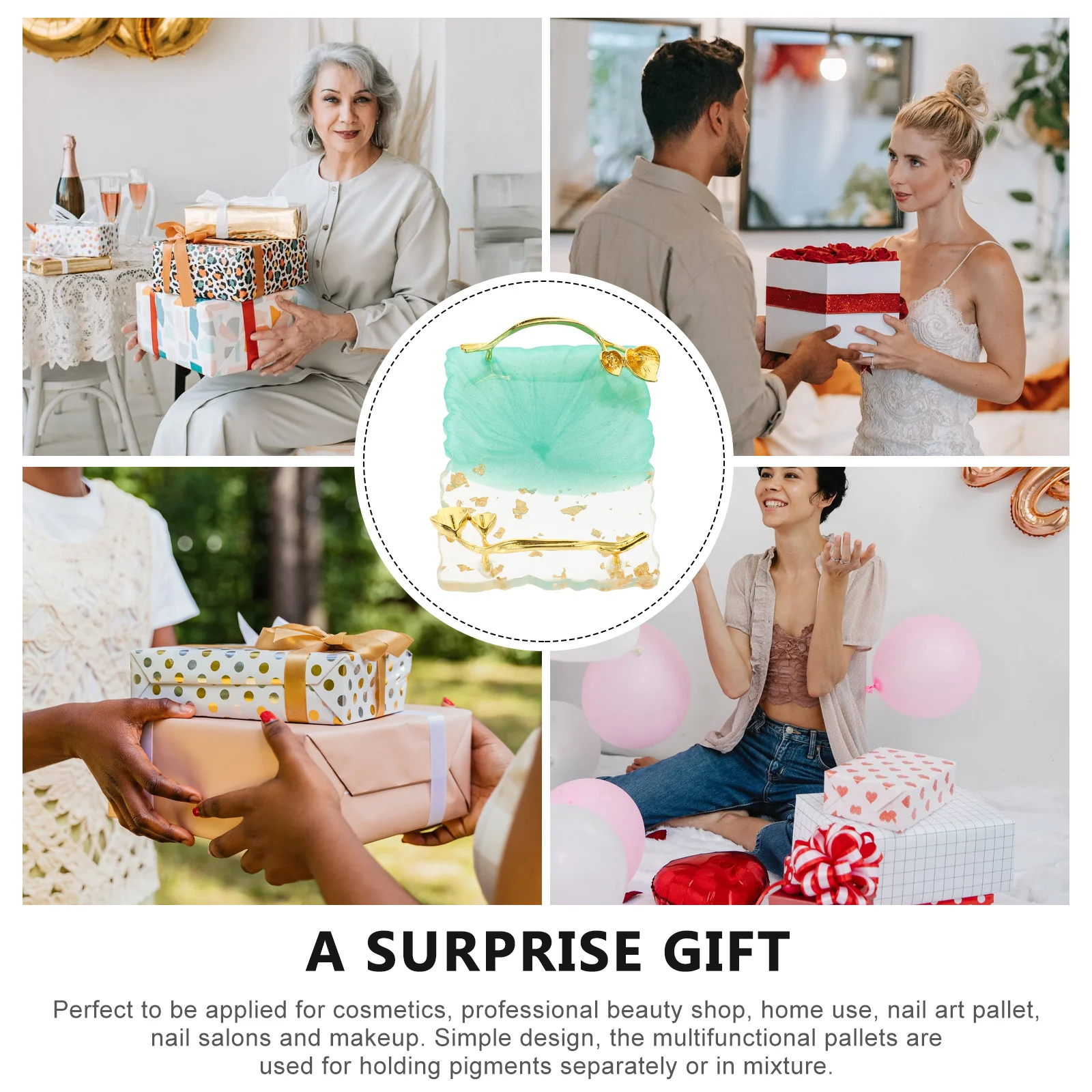 

Anti-Slip Nail Art Pallet Mirror Surface Color Mixing Tray For Pigment Blending Manicure Gel Polish Resin Design Tool Nail