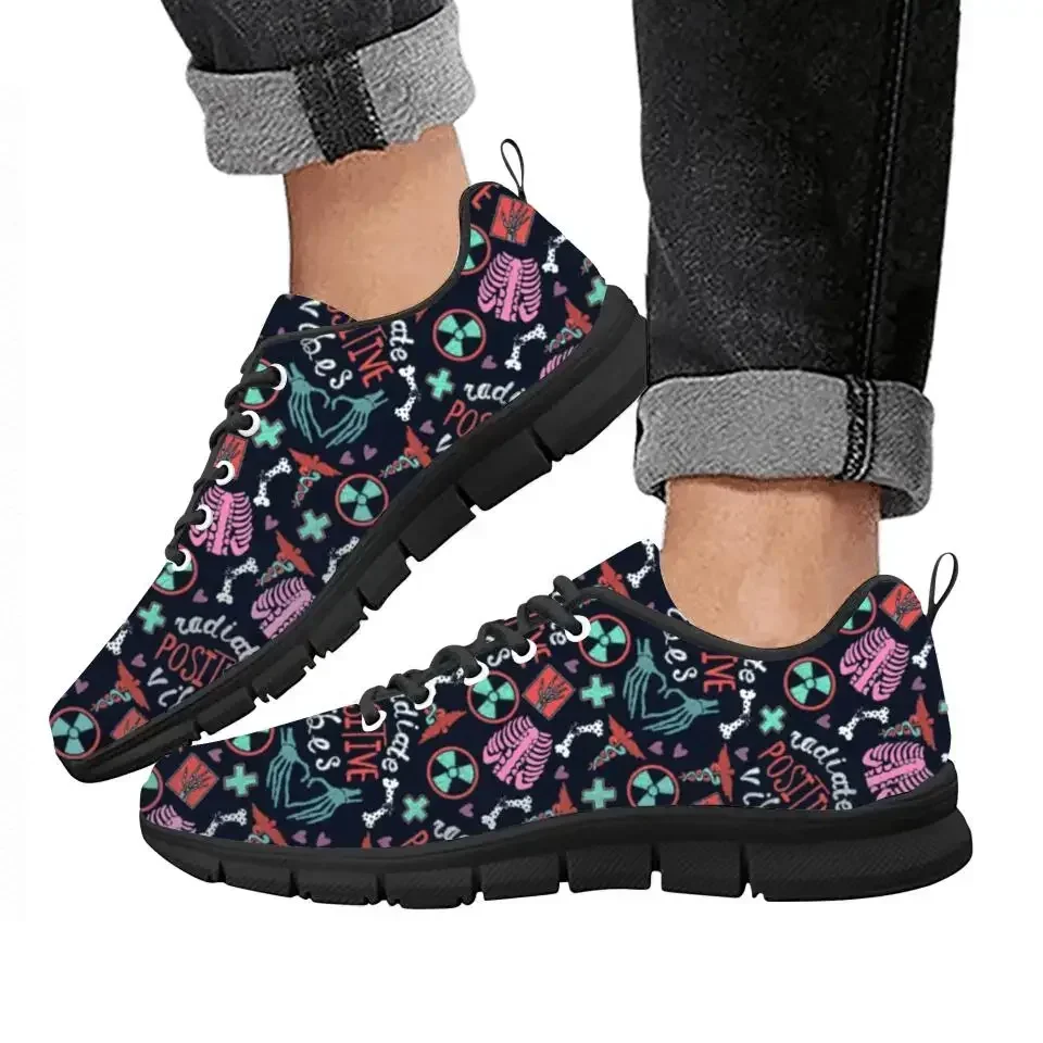 Zapatillas de Radiographer para mujer, zapatos informales resistentes al desgaste, zapatos de enfermera con estampado médico, zapatos de tenis ligeros con cordones