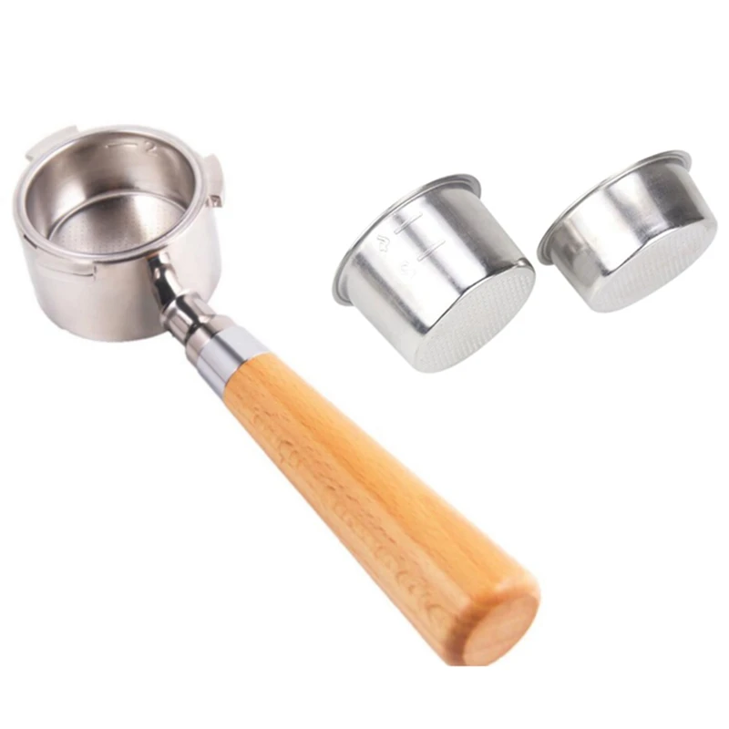 Delonghi 필터용 커피 바텀리스 포타필터, 51mm 교체 필터 바구니 세트, 커피 액세서리, 3 개