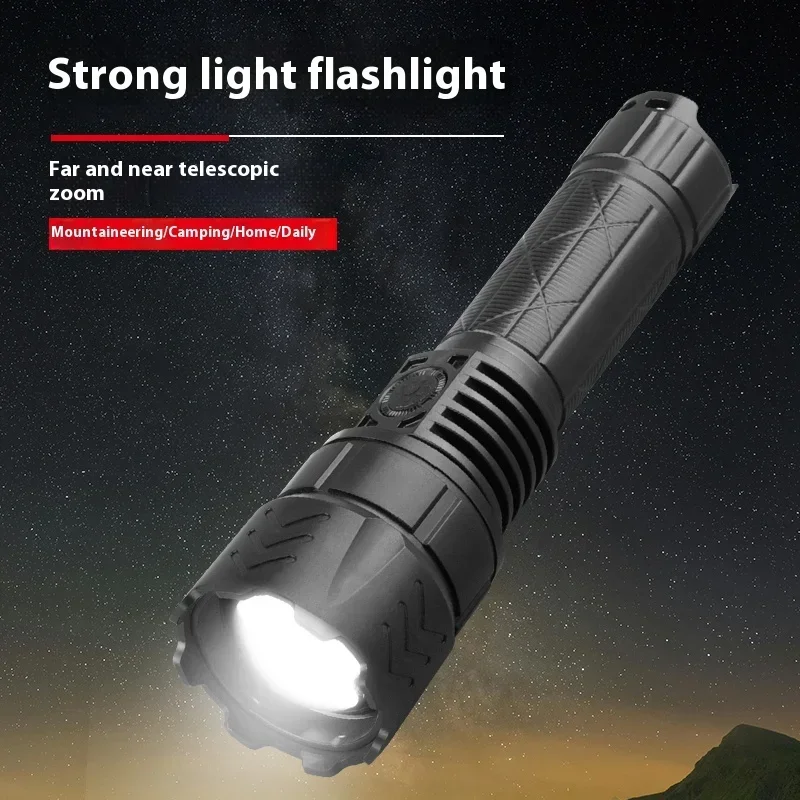 

Powerful LED Flashlight USB Reachargeable Tactical Zoom Torch Built-in Battery Outdoor Emergency Fishing Camping Lantern