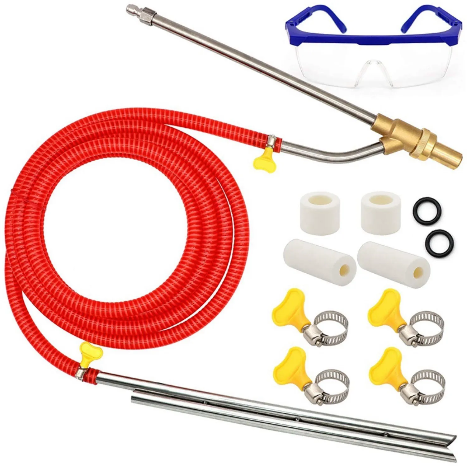 

Premium 1 Set Pressure Washer Sandblasting Kit, Wet Sandblaster Attachment & 1 Set Pressure Washer Sandblasting Nozzle Tip