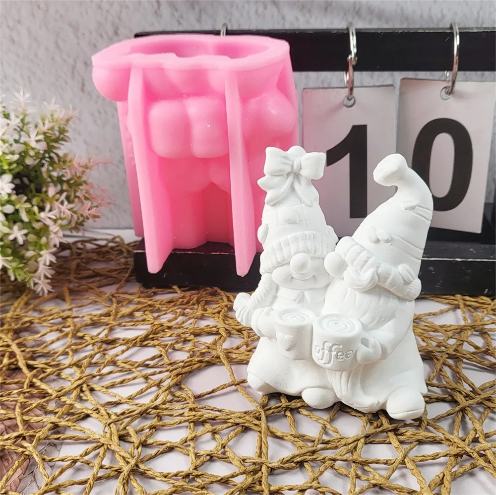 3D Valentine's Day Dwarf Gypsum Pendant Candle Mold DIY Gypsum Cement Candle Silicone Mold