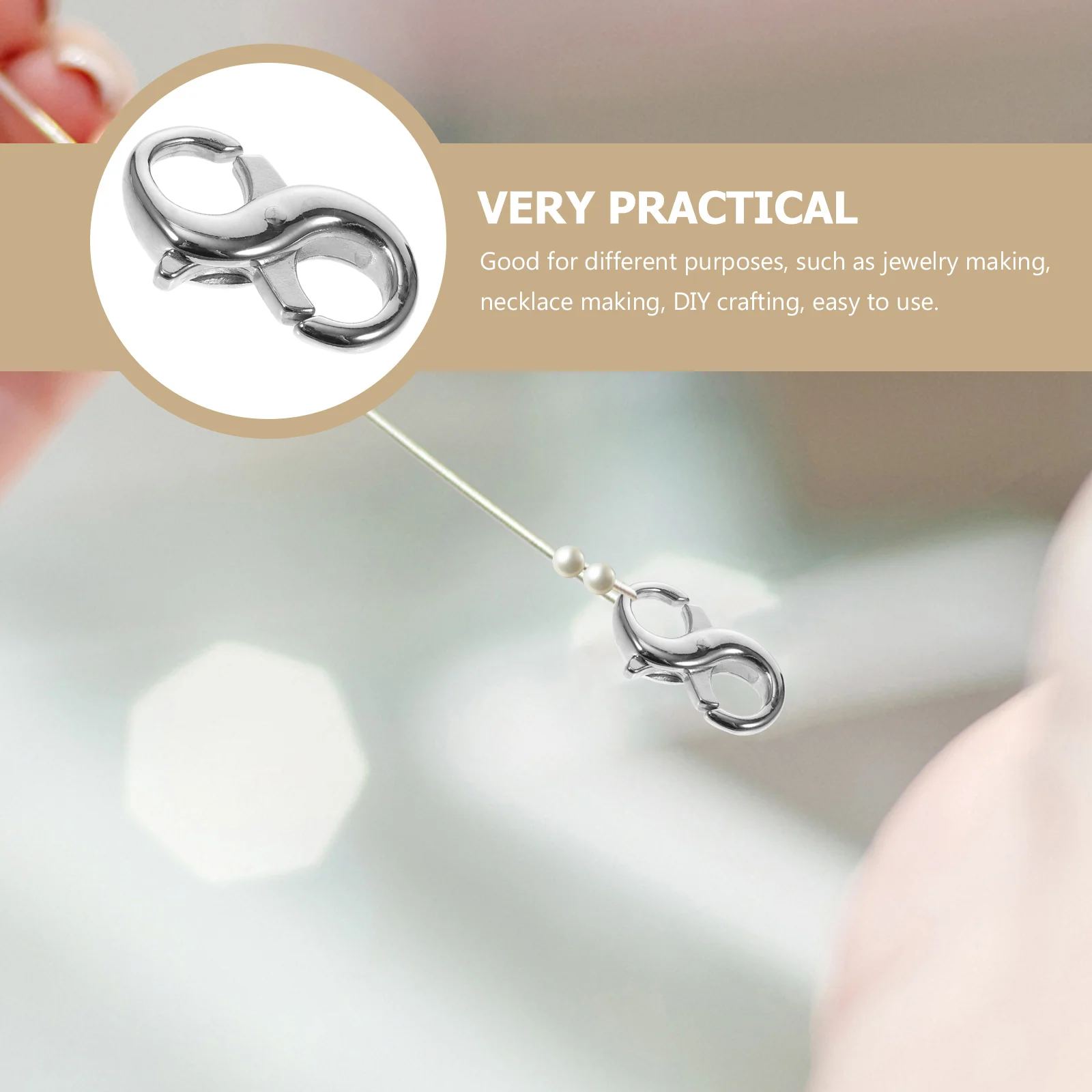 Pendant Clasp Stainless Steel Figure 8 Buckle Bracelet Necklace Connection Jump Ring Accessories Double Lobster Clasps