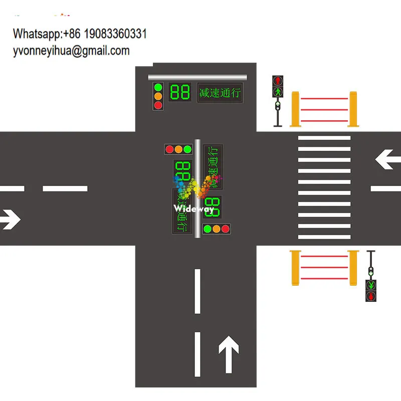 Smart Intersection Zebra Crossing Pedestrian Crossing Traffic Light Smart System