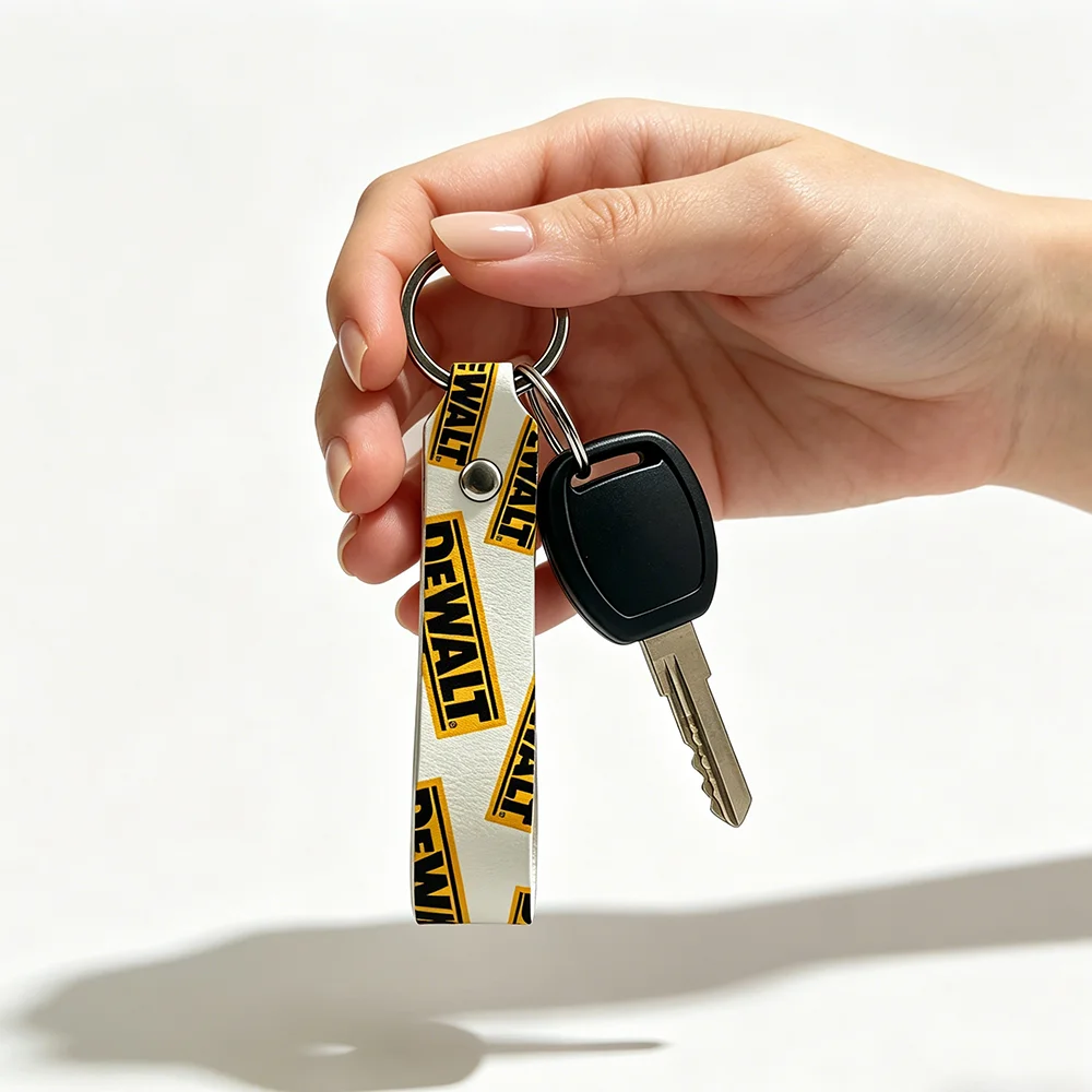 Fashion For Dewalt PU Leather Motorcycle Keychain Universal Motorbike Key Ring Holder For Riders Men Gift