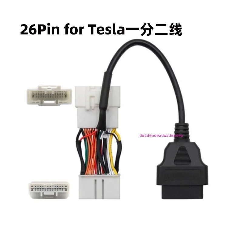 

Подходит для кабеля-адаптера OBD Tesla, 26-контактные/20-контактные/22-контактные разъемы «папа» и «мама» TESLA Model 3