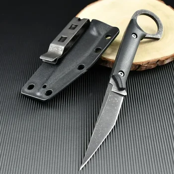 新しい EDC 440C ステンレス鋼の戦術的なストレートナイフ、K シース付き屋外自己防衛サバイバルナイフ、ポータブルキャンプナイフ