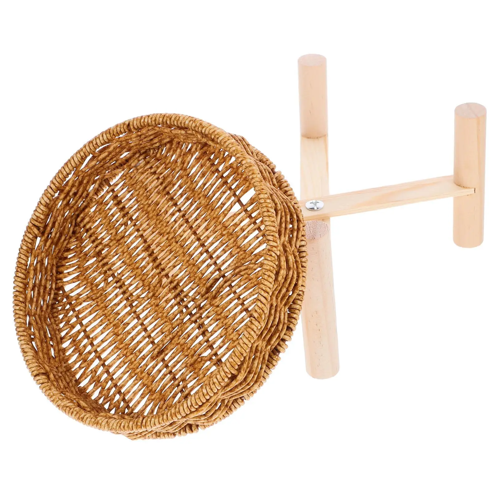 

Multi tiered Fruit Bowl Snack Container H Woven Basket Storage Tray Sundries ganizer Wooden Rack Small Size Home Office Kitchen