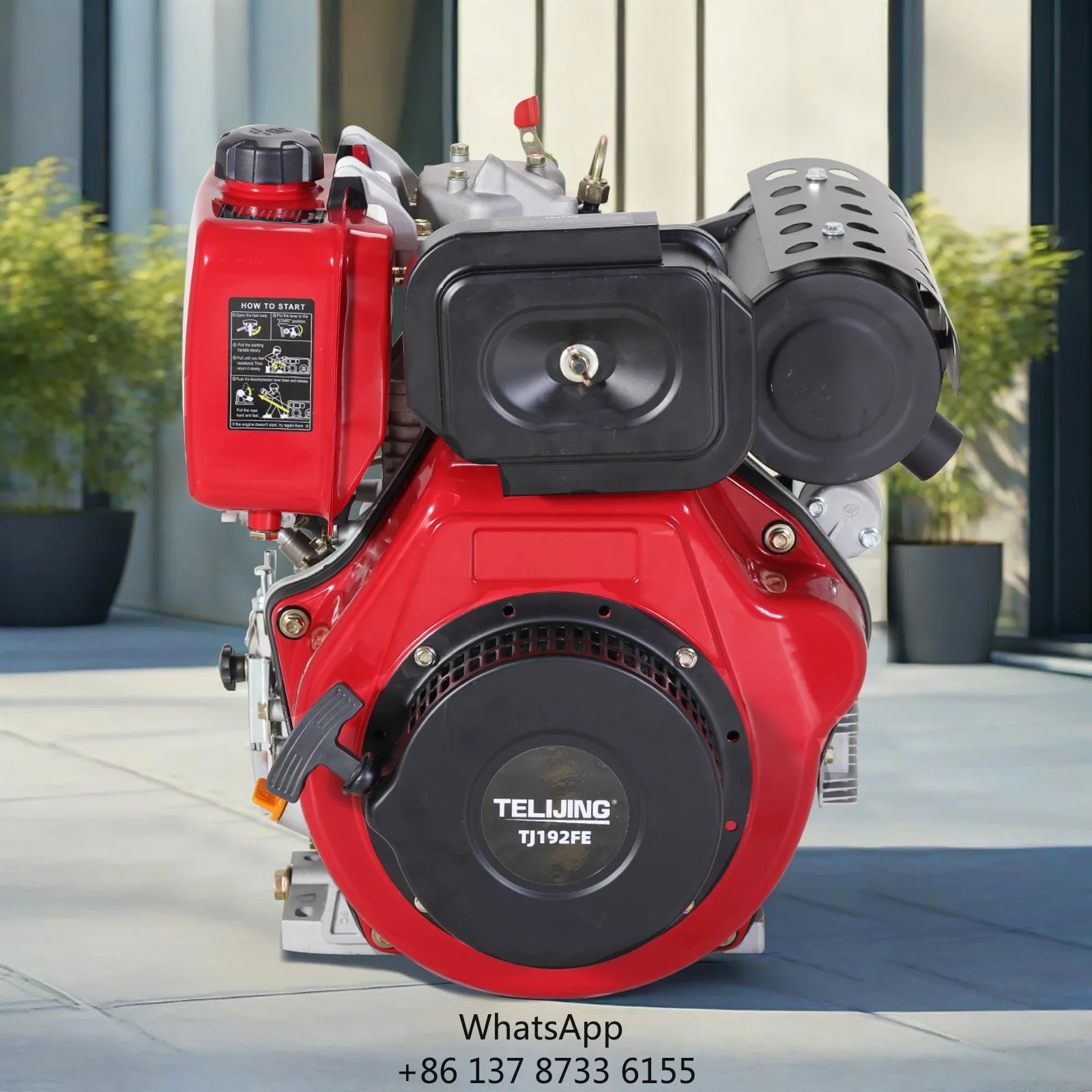 

TJ192F 12hp Diesel Engine Assy OHV Single Cylinder Four Stroke Forced Air Cooling 3600rpm Complete Engine Motors