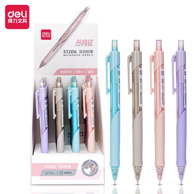 

Deli 0.5mm 0.7mm Cute Mechanical Pencil School Supplies Office Pen School Write Stationery Drawing Sketch Tool High-quality Pen