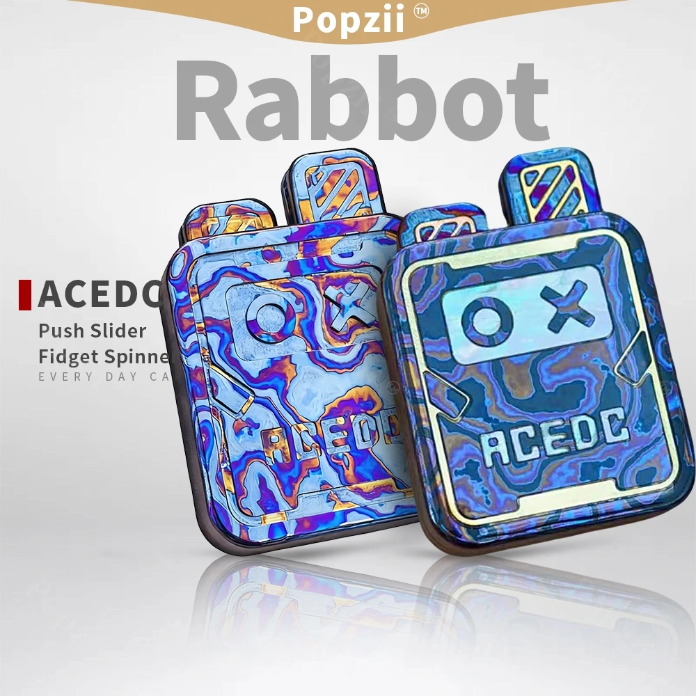 ACEdc EDC Zircuti Met Kristal Konijn Leuke Push Slider Fidget Spinner Fidgeting speelgoed Kantoor Stress Relief Gadgets Angst Speelgoed