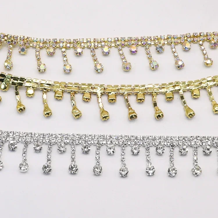 1yds rhinestone trim decoration plastic chain DIY for home decoration clothing shoes accessories