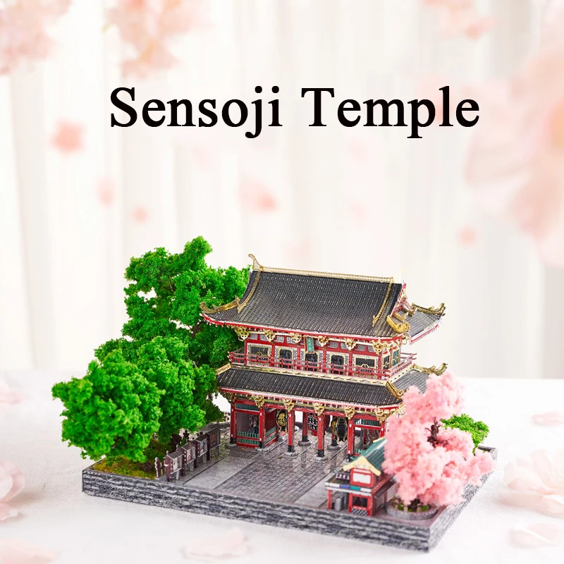 DIY 3D Metal Puzzle Sensoji Temple Casa Model Building Kits Japanese Architecture Jigsaw Puzzle for Friends Birthday Gifts