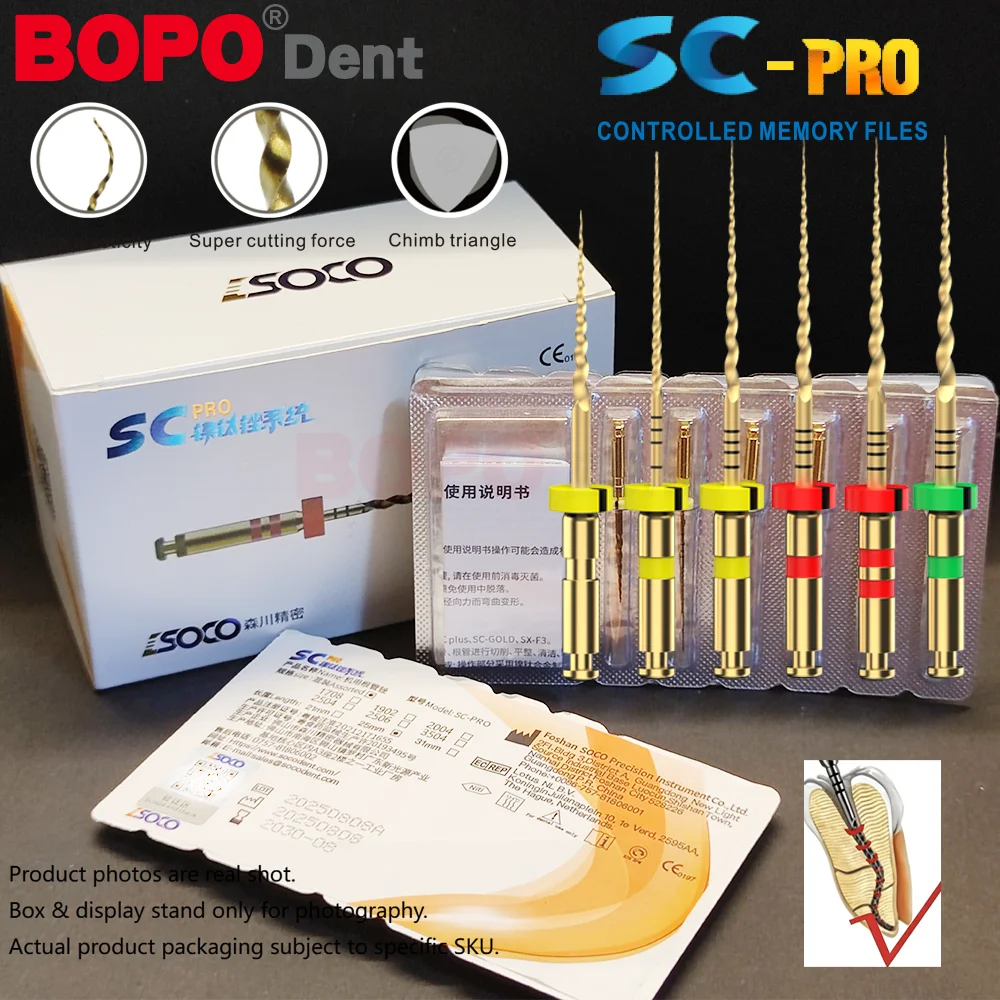 6pcs/pack COXO SOCO SC PRO Dental Root Canal File Heat-Activated Rotary Nitinol Tooth Pulp Thermally Activated Nickel-Titanium