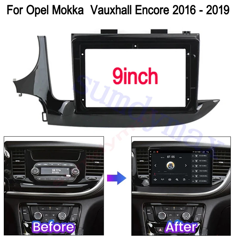 9inch 2 din Car Radio Fascia for Opel Mokka Vauxhall 2016-2018  Double din Radio Fascia Frame Adapter CD Panel Dash Trim Bezel