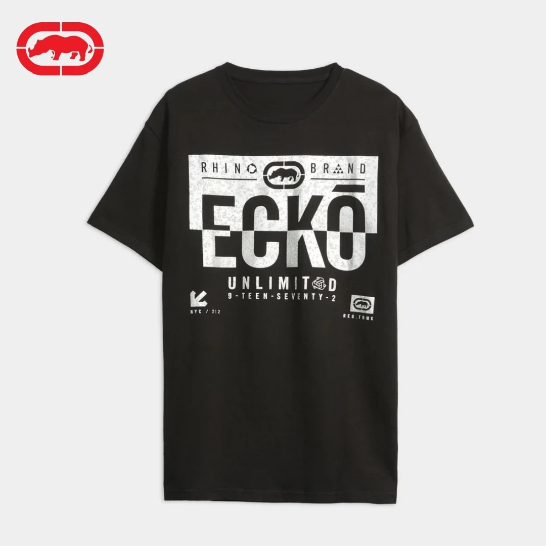 ECKO 2026 new color rhinoceros T-shirt, men's and women's street fashion pure cotton, hip-hop rap skateboard ECKO short sleeved
