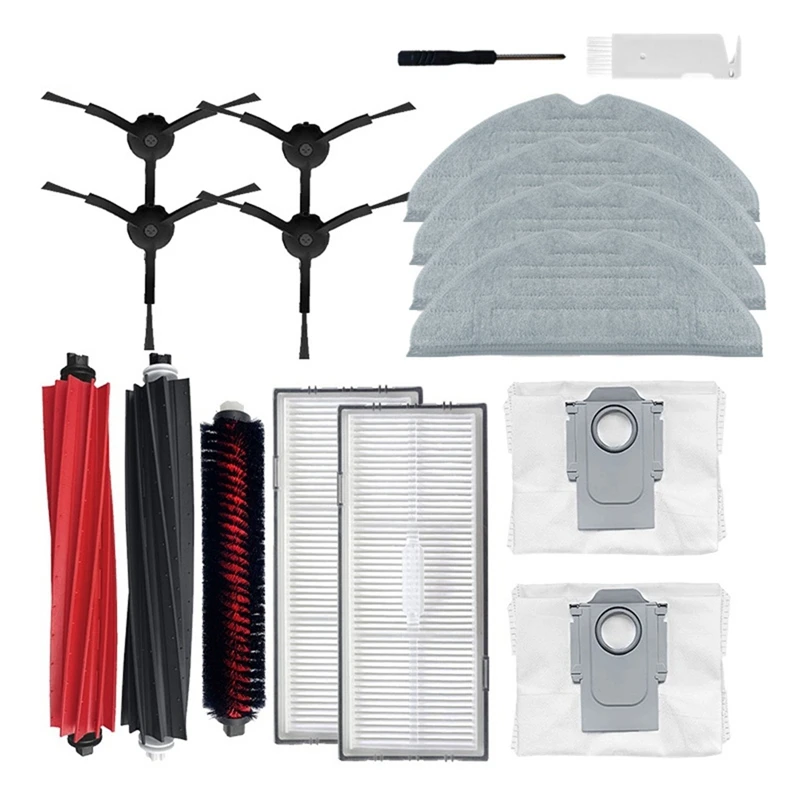 Main Brush Side Brush For Roborock S8 / S8 + / S8 Pro Ultra / G20 Double Rolling Silicon Robot Vacuum Cleaner Parts Accessories