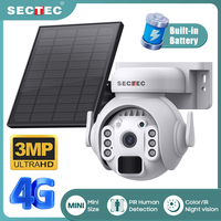 SECTEC 4G Mini Solar Battery PTZ WIFI Solar Camera Outdoor Surveillance Security 4G Sim Solar CCTV Night Vision