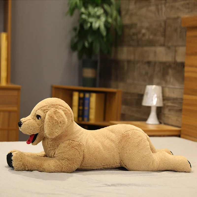 Juguete de peluche de perro Labrador para niños y niñas, de dibujos animados muñeco de peluche, almohada Súper suave, 35/75cm, decoración de cumpleaños