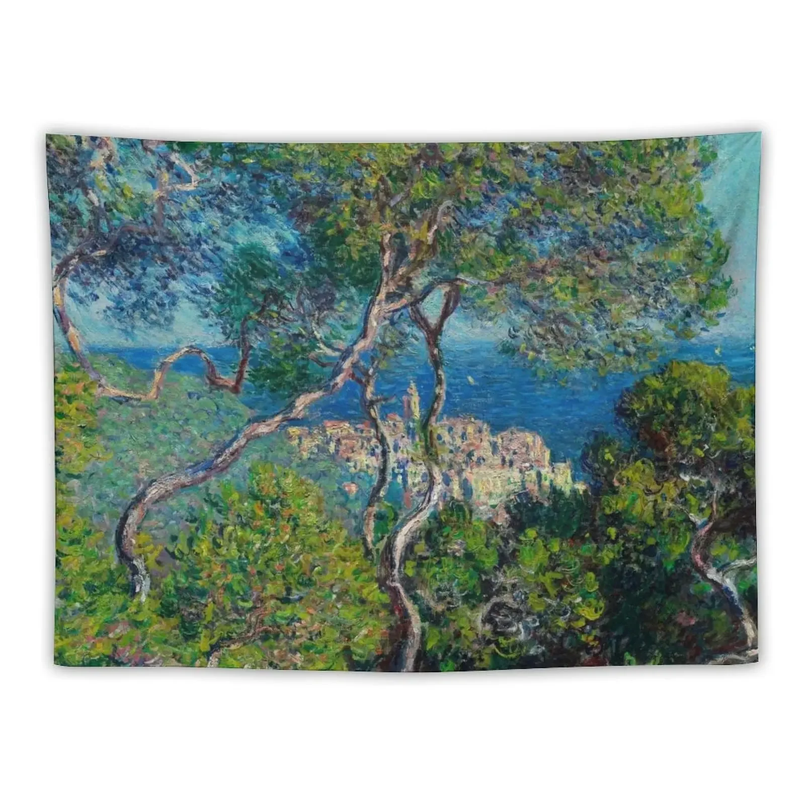 Bordighera 1884 - A Monet Painting Window View Tapestry Room Aesthetic Decor Bedroom Decorations Decoration For Bedroom Tapestry