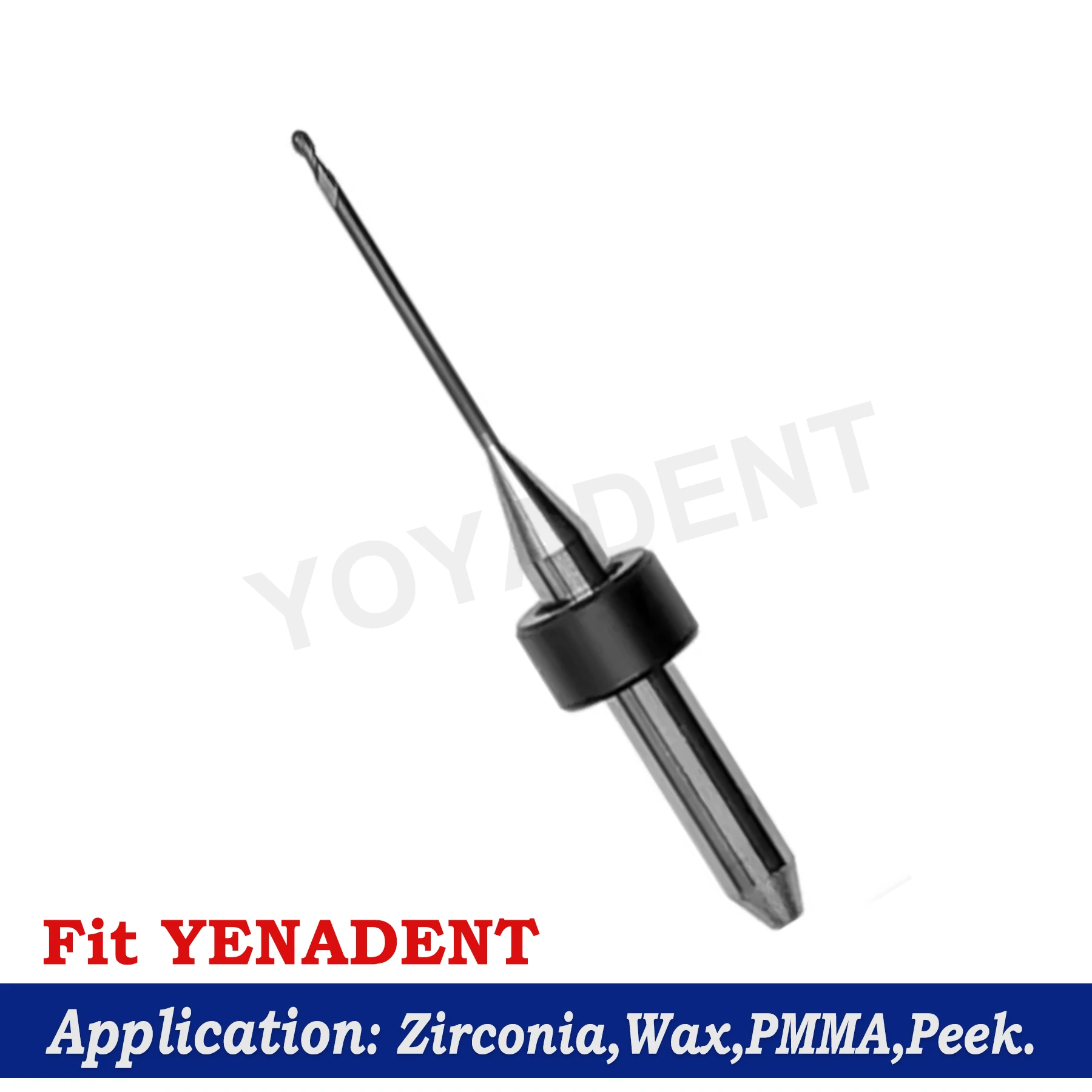 YENADENT Dentalfräser für Zirkonoxidblöcke, 0,6 mm/1,0 mm/2,0 mm Werkzeuge für Zirkonoxid-PMMA-CAD/CAM-Laborfräser – Detail 3