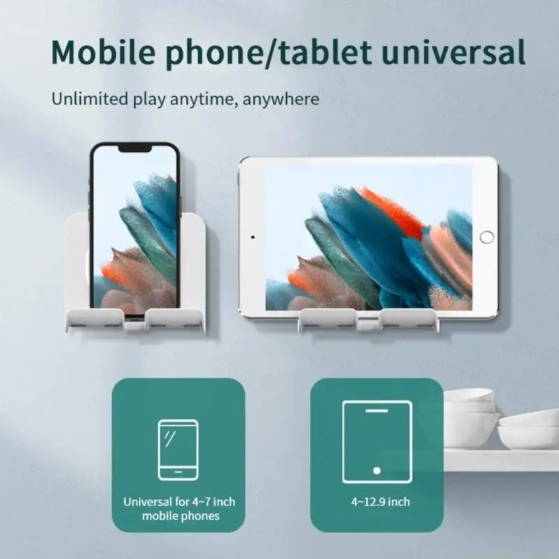 Extendable Wall Mounted Screen Phone Stand With Complete Turning Without Holes