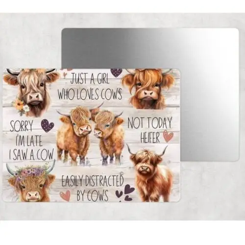 Highland Cow Easily Distracted By Cows Tin Sign Door Home Wall Decor Metal-Aluminum-tin sign