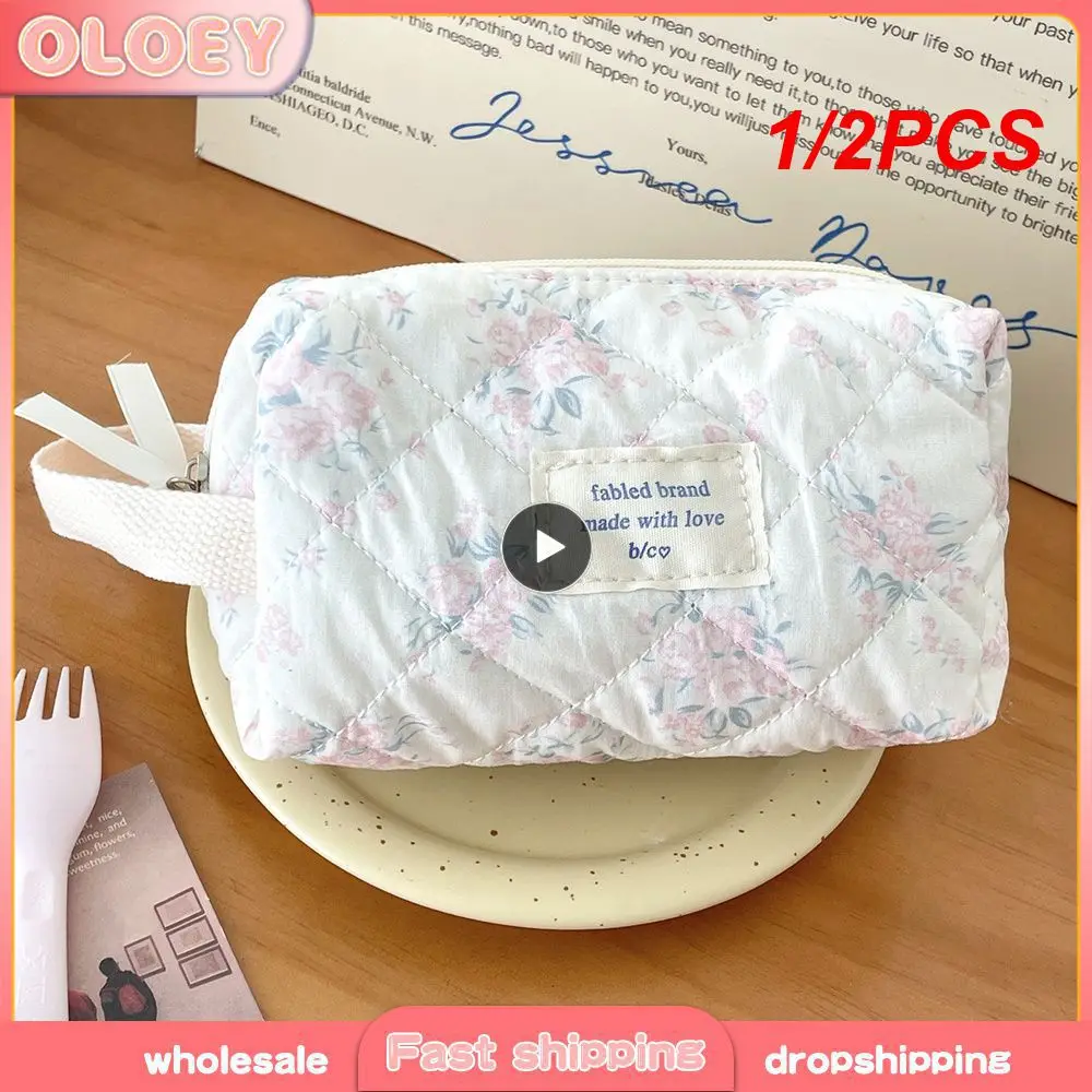 1/2PCS Cosmetic Bag Convenient Easy To Carry Durable Multifunctional Storage Exquisite Embroidery Storage Storage Bag