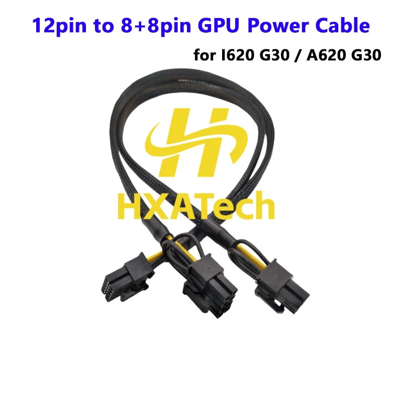 HXATech- Best one PUS 12pin to Dual 8pin PCI-E Video Card Power Supply Cable for I620-G30 / R620-G30 and GPU 2060 3080 L40 A100