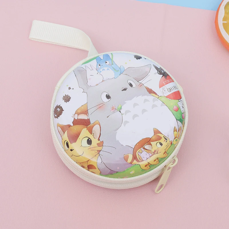 Dragon Cat Tinplate Zero Wallet Round Earphone Bag Women Cartoon Children\'s Coin Gift Orange Purse Luxury Bags Kids Cute Purses
