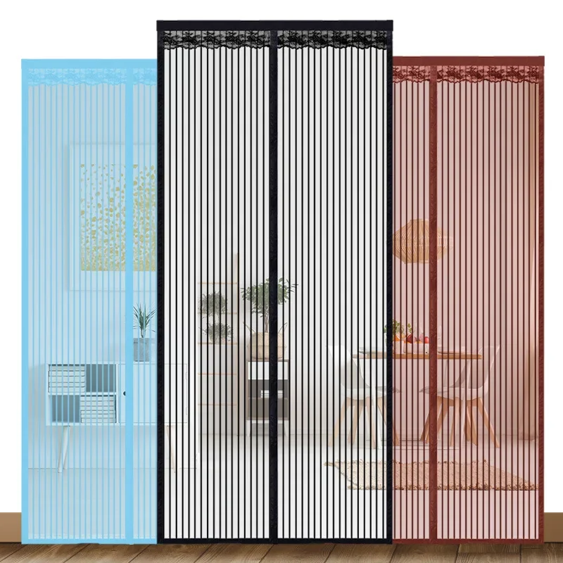 Encrypted Mesh Anti-mosquito Fly Breathable Door Screen Magnetic Auto Close Partition Curtain Perforation-free Auto Door Curtain