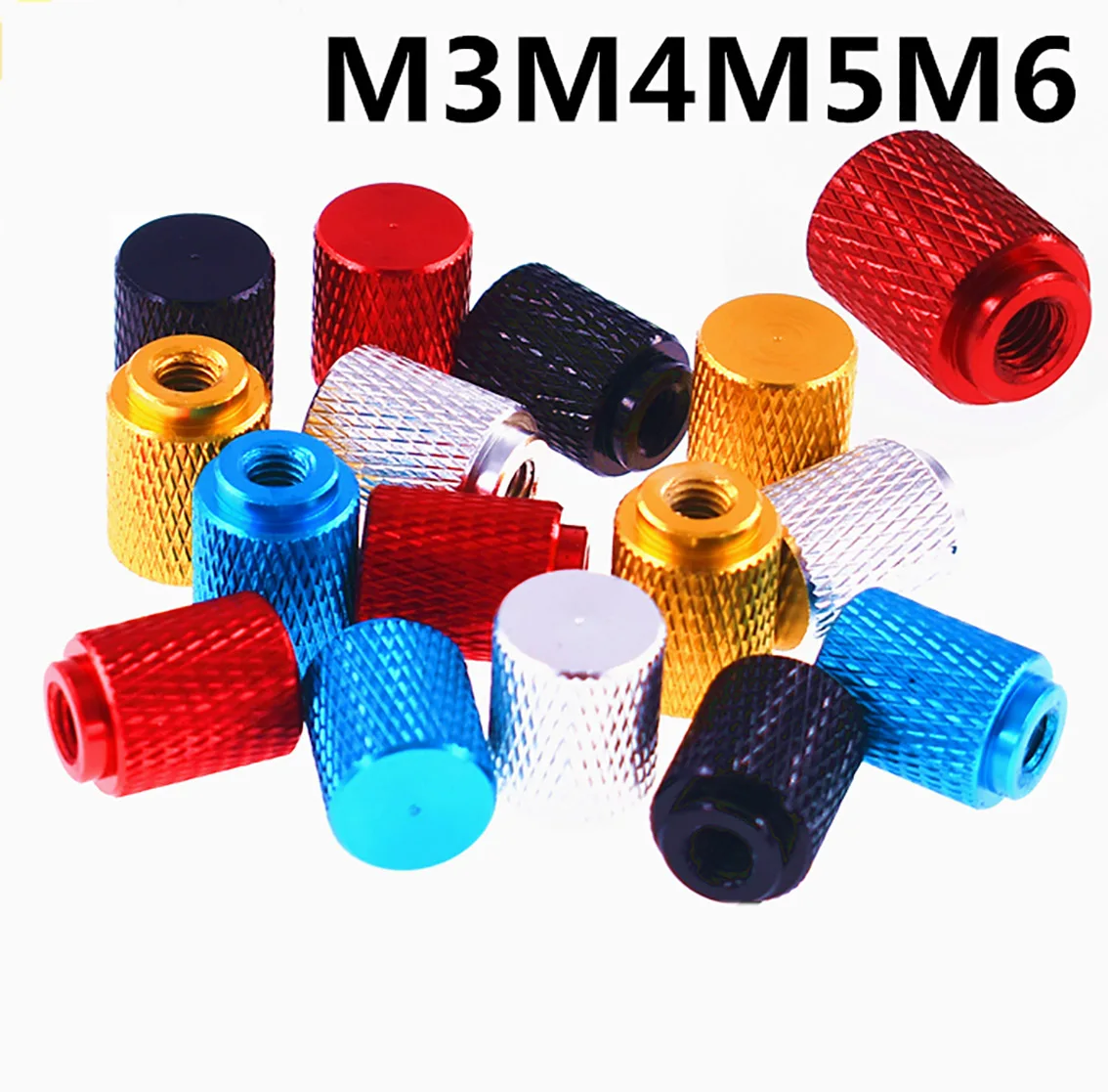 

2Pcs Colourful Blind Hole Nut M3 M4 M5 M6 Aluminium Alloy Round Knurled Thumb Nuts Hand Knob Nuts