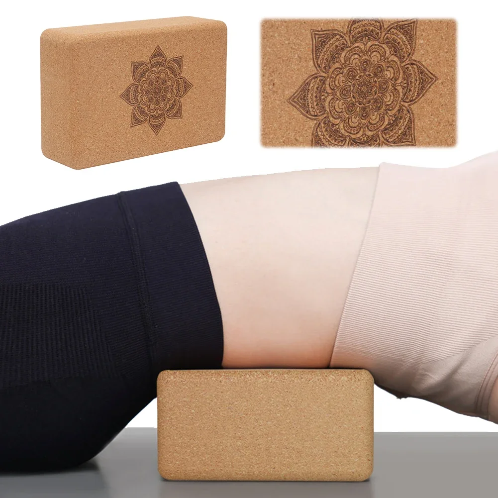 Cork Yoga Block Set EVA Gym Blocks Cork Foam Yoga Brick Exercise Stretch Body Shaping Wood Yoga Blocks Fitness Yoga Accessories