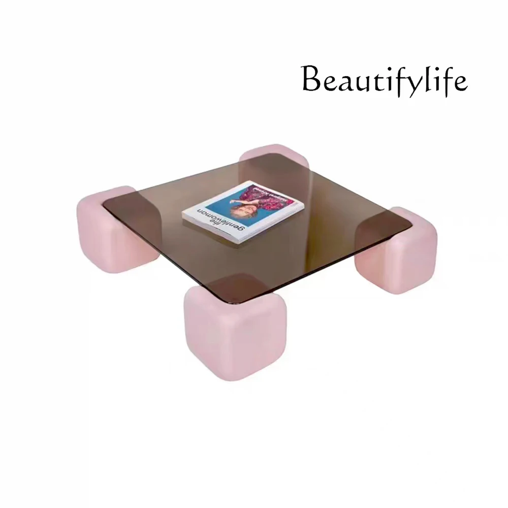 Cream wind coffee table simple modern creative small coffee square coffee minimalist sugar